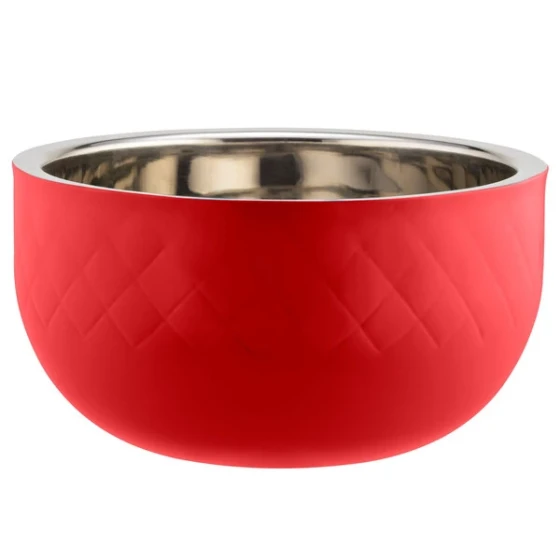 Bon Chef Diamond Collection Cold Wave 7 Qt. Red Triple Wall Bowl