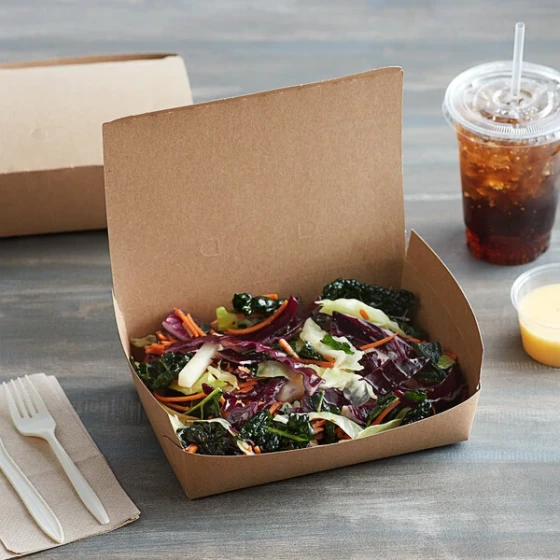 Fold-Pak 02BPDINEEM Bio-Plus Dine Kraft Microwavable Paper #2 Take-Out Container 7 3/4" x 5 1/2" x 1 7/8" - 160/Case