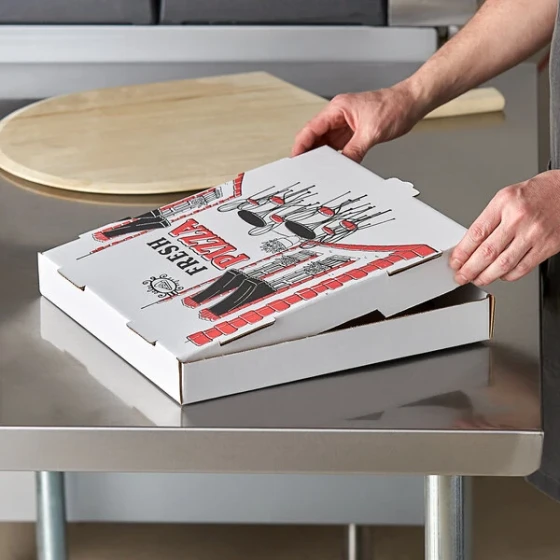 Choice 14" x 14" x 2" White Corrugated Pizza Box - 50/Bundle
