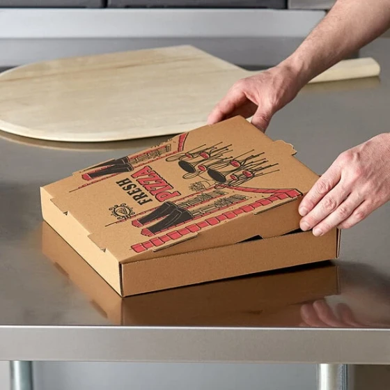 Choice 12" x 12" x 2" Kraft Corrugated Pizza Box - 50/Bundle