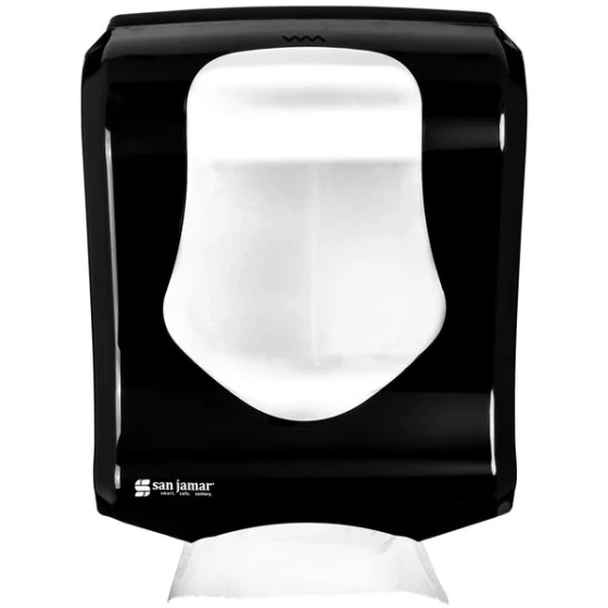 San Jamar T1770BKSS Ultrafold Summit C-Fold / Multifold Towel Dispenser - Black / Stainless Steel Look