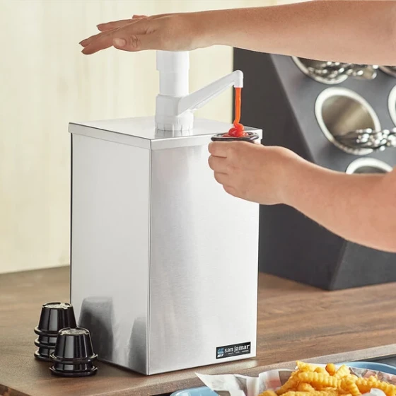 San Jamar P9800 1 Gallon Jar Condiment Pump Box