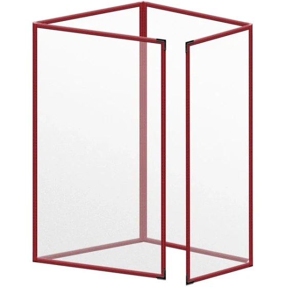 H. Risch, Inc. TETQ Deluxe Sewn 8 1/2" x 14" Red 8 View Foldout Vinyl Menu Cover with Black Smooth Corners and Matte Finish