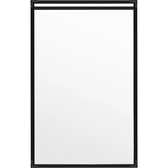 H. Risch, Inc. TES Deluxe Sewn 11" x 17" Black 2 View Vinyl Menu Cover with Black Smooth Corners and Matte Finish