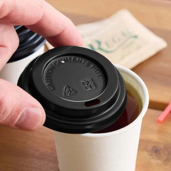 Choice 4 oz. Black Hot Paper Cup Travel Lid - 1,000/Case