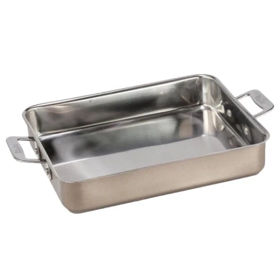 Bon Chef 60013CLDTAUPE Cucina 3 Qt. Taupe Stainless Steel Roasting Pan - 11 5/8" x 9 3/8" x 2 3/8"