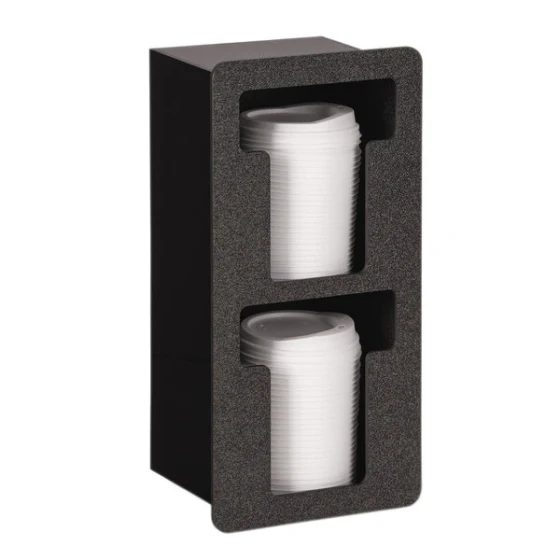 Vollrath FML-2V Black Thermoplastic Flush Mount Vertical 2-Slot Lid Holder