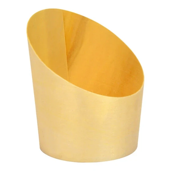 Front of the House Servewise 6 oz. Compostable Wood Slanted Cup - 200/Case