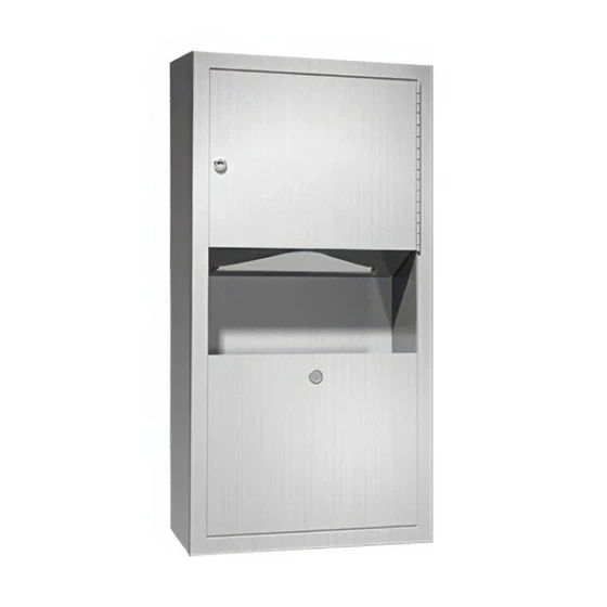 American Specialties, Inc. Traditional 10-0462-AD-9 Stainless Steel Surface-Mounted Paper Towel Dispenser with 2 Gallon Waste Receptacle