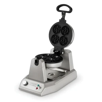 Waring, Mini Belgian Waffle Maker, 1200 W,  Triple-coated Nonstick, Silver