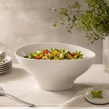 Porceletta Ivory Porcelain Footed Buffet Bowl 35.5 x 34.5 x 16 cm