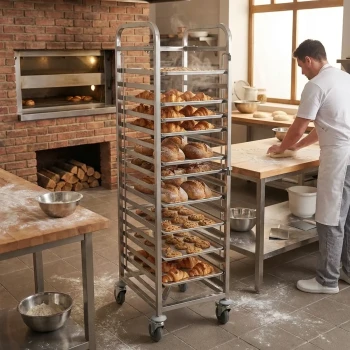 Jiwins Stainless Steel 15 Tier Nesting Trolley for 40 x 60 cm Sheet Pans