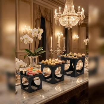 Vague 3 Pcs Buffet Elevations Set - Circle Design