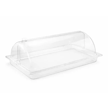 Vague Clear Rectangular Roll Top Serving Tray - Base 53 x 32.5 x 6.5 cm