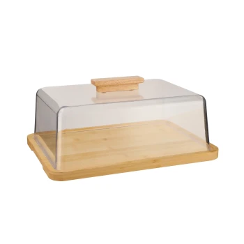 Vague Wooden Rectangular Serving Platter with Cover 36 x 27 x 12 cm
