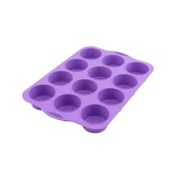 Silicolife 12-Hole Classic Muffin Silicone Mold - Assorted Color