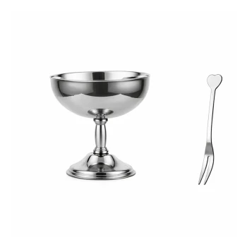 Vague Stainless Steel Salad Cup with Fork