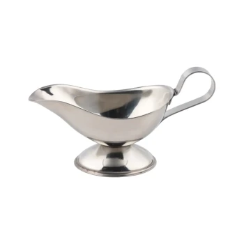 Vague Stainless Steel Gravy Sauce Boat Mirror Finish