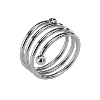 Vague 6 Pcs Chrome Plated Napkin Rings 4.5 x 3 cm Set