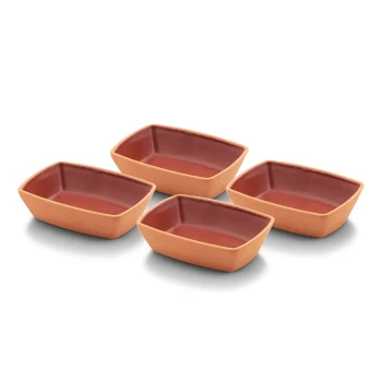 Che Brucia Clay Rectangular Plate 13 x 9 x 3.5 cm Inner Glazed