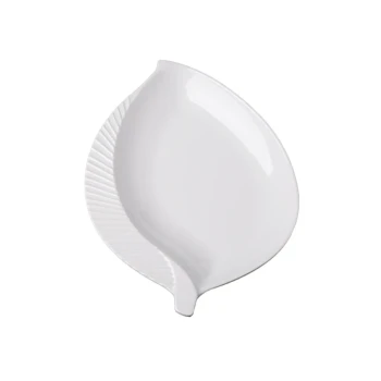 Vague Melamine White Leaf Plate