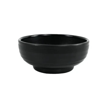 Vague Black Melamine Round Bowl 6.5"