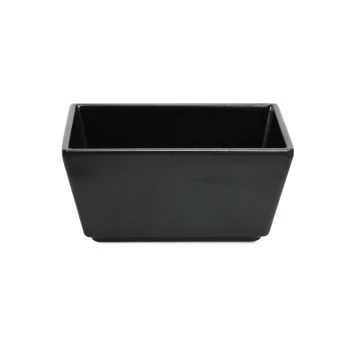 Vague Black Melamine Rectangular Bowl 10.5 x 6.5 cm