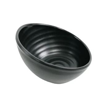 Vague Black Melamine Asymmetrical Bowl