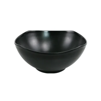 Vague Black Melamine Semi Round Bowl