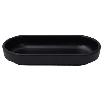 Vague Melamine Oblong Bowl 17 x 7.5 cm Black Matt Finish