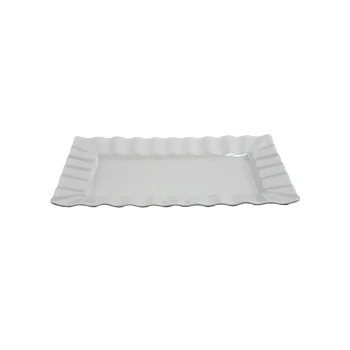 Vague Melamine White Rectangle Plate