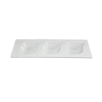 Vague Melamine White Rectangle Divided Plate 11”