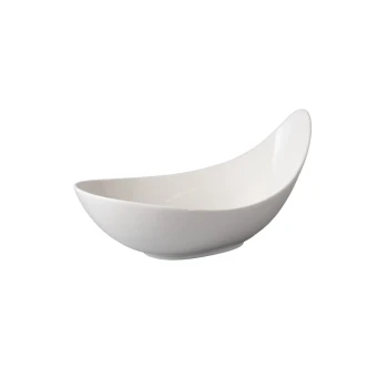 Porceletta Ivory Porcelain Tear Drop Serving Bowl 17"