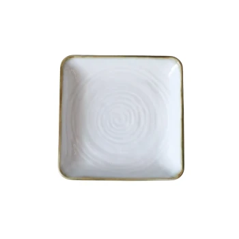 Porceletta Terra Reactive Glaze Porcelain Square Plate 12.3 cm