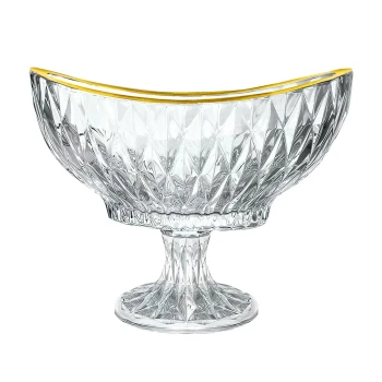 Crystaluxe Glass Fruit Bowl with Stand 28 cm