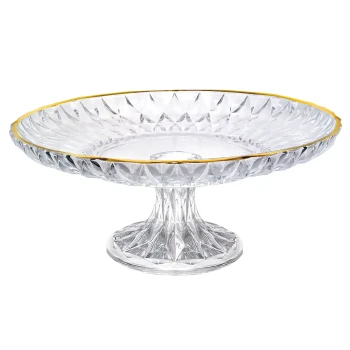 Crystaluxe Glass Cake Plate with Stand 32.7 cm