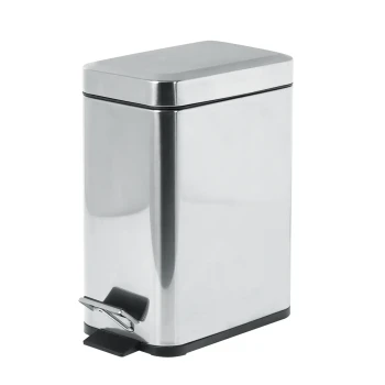 Vague 5 Liter Stainless Steel Rectangular Pedal Bin Matt Finish