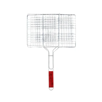 Vague Barbeque Grill with Wooden Handle 40 x 30 x 60 cm