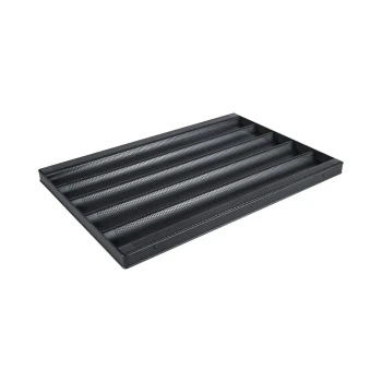 Vague Water Black Five Trough French Non Stick Baking Tray 1 mm Thickness 60 cm x 40 cm x 3 cm