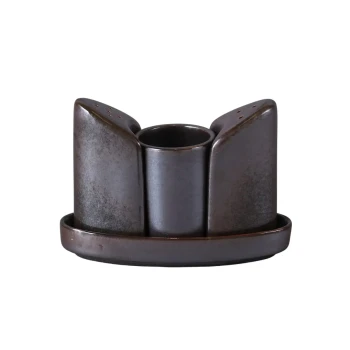 Porceletta Rustic Porcelain Reactive Glaze 4 Pieces Condiment Set