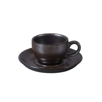 Porceletta Rustic Porcelain Reactive Glaze Porcelain Cup & Saucer Set