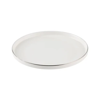 Decopor New Bone China Dinner Plate with Sliver Rim
