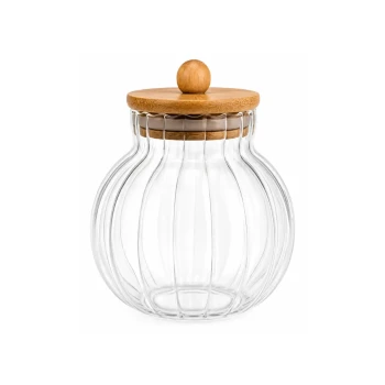 Transparent Glass Jar with Bamboo Lid