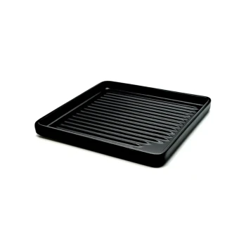 Che Brucia Porcelain Black Direct Fire Square BBQ Platter 24 cm