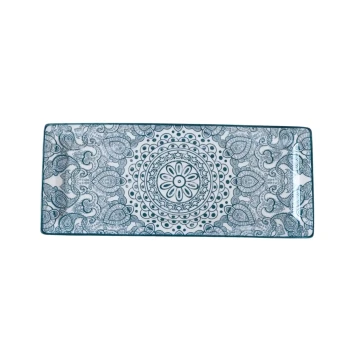Che Brucia Arabesque Blue Rectangular Plate 29 cm x 12 cm