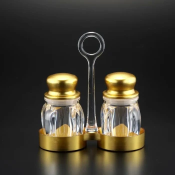 Vague Acrylic Vague S & P Shaker Set with Holder