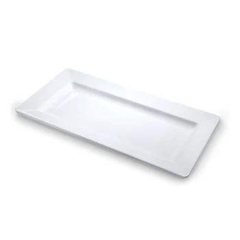 Vague White Melamine Rectangular Platter 44 cm