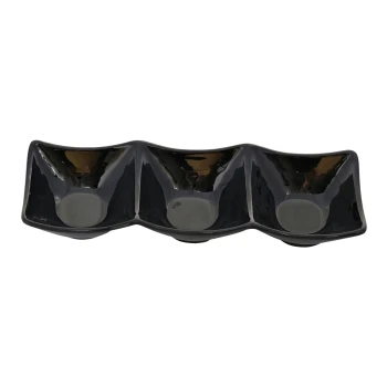 Vague Melamine Mezza Plate three comaprtments 24 cm x 8.4 cm x 4 cm
