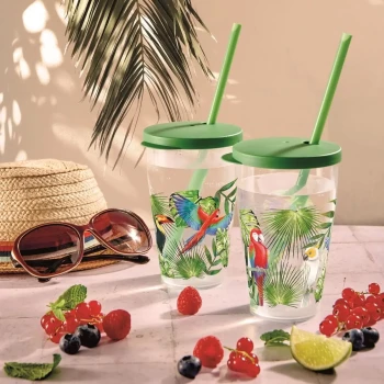 Snips Jungle Cup 500 ml with Lid & Straw Set
