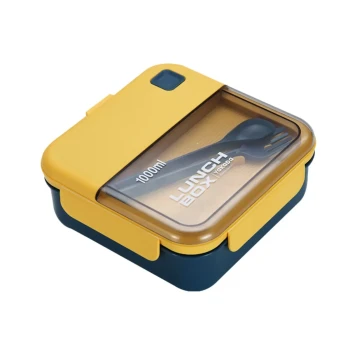 Vague Plastic Lunch Box with Fork and Spoon 1 Liter with Fork and Spoon